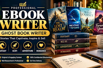 do ebook writer ghost book writer story fantasy, scifi, adventure, romance
