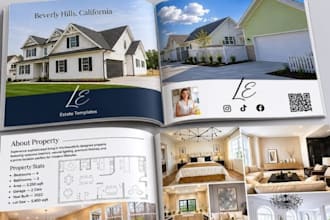 design real estate company property sales booklet, hospitality service brochure
