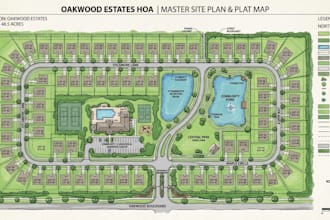 draw hoa property site plan, illustrated plat map and lot layout