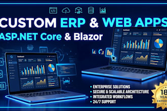 develop a custom enterprise erp CRM in asp net core blazor