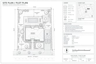draw 2d site plan, plot plan, landscape plan, for your city permit in autocad