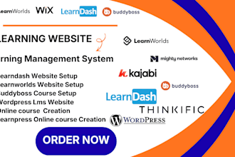 design wix wordpress lms website expert with learndash lms learnpress tutor lms
