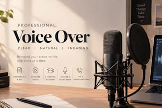 record a clear and engaging voice over for your project