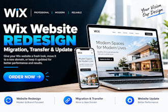 wix website redesign wix website migration, website transfer, wix website update