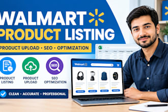 do walmart product listing, wfs, product upload and walmart seo