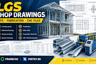 create lgs cfs shop drawings and cnc machine files