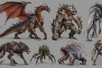 creature illustration, monster design, fantasy art, dnd art, fantasy creature