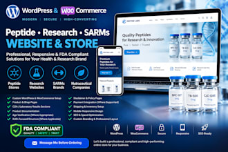 create a wordpress website for peptide businesses,sarm website