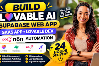 build lovable ai supabase web app saas app lovable dev n8n automation