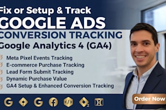 set up google analytics 4 ga4, GTM and conversion tracking