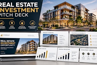 create real estate investment pitch decks for property development projects