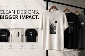 create minimalist t shirt design, typography, graphic tee and streetwear artwork