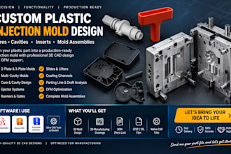 design custom plastic injection molds, cores, cavities and mold assemblies