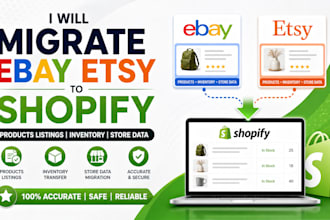migrate ebay etsy products listings to shopify listings inventory store data