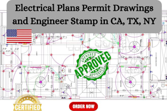 provide new york, texas, california electrical plans permit and engineer stamp