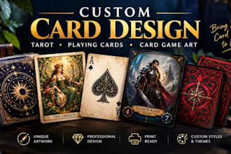 design tarot cards, playing cards and card game art