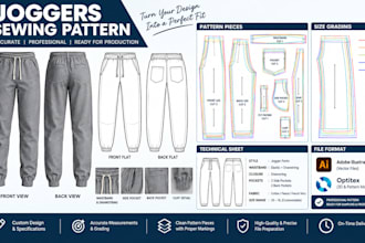 create custom sewing patterns for joggers, blazers and trench coats