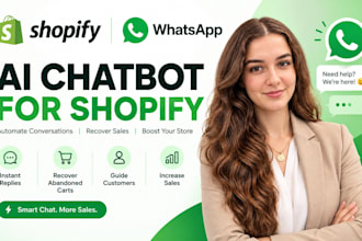 build ai chatbot shopify chatbot, ai agent, n8n automation and whatapp chatbot