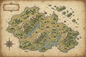 illustrate a fantasy game map