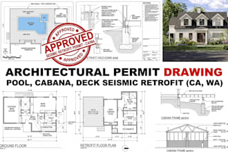 create city permit drawing for deck, attic, patio seismic retrofit ca, wa