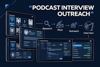 research targeted podcasts and pitch hosts for qualified interview opportunities