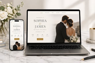 design a custom wedding website with rsvp and countdown