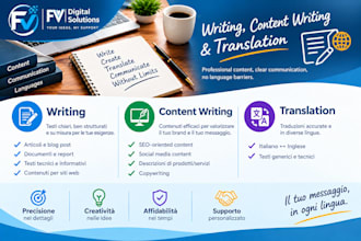 write italian content and translate between italian and english