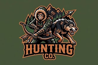 make fierce hunting mascot logo for your brand