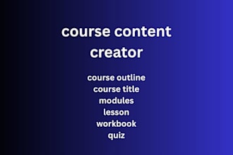 create course content, course outline