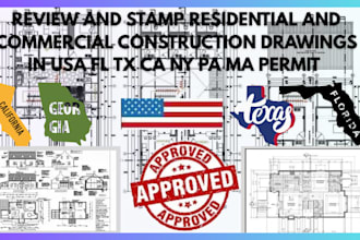 review and stamp residential and commercial construction drawings in fl tx ca ny