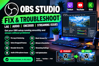 fix obs studio lag, audio, encoder and streaming issues