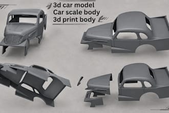 create a realistic 3d car model, rc car body vehicle design, truck stl models