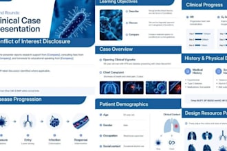 design medical and healthcare pitch decks, clinical presentations, improve PPT