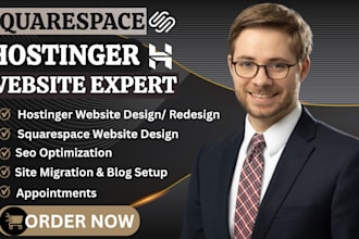 design, migrate, horizon hostinger ai website, squarespace website, ionos seo