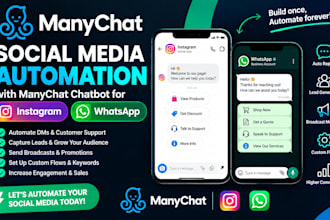 build social media automation with manychat chatbot for instagram and whatsapp