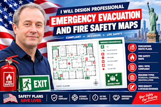 design professional emergency evacuation and fire safety maps