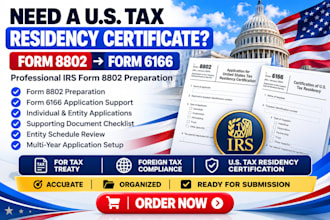 prepare your irs form 8802 to apply for a US tax residency certificate form 6166