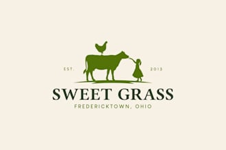 do agriculture ranch cow dairy farm logo design 24  hours