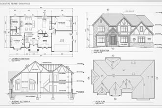 create residential permit drawing home addition garage deck patio
