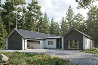 modify 3d forest retreat house,cozy living interior,vr furniture,bedroom render