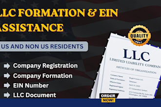 assist with US llc registration, company formation and ein application