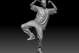detailed character sculpt,dynamic dance pose,collectible figurine for 3dprinting