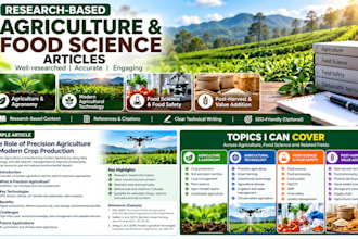 write research based agriculture and food science articles