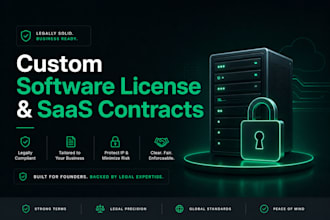 draft a custom software license agreement and saas contract