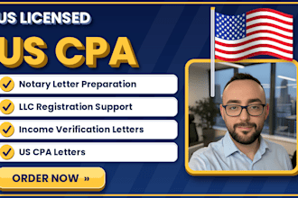 prepare notary letter llc registration income verification write US CPA letter