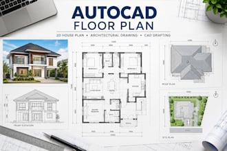 create autocad floor plan 2d house plan architecture drawing blueprints cad