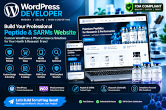 develop a research peptide wordpress website,wordpress developer