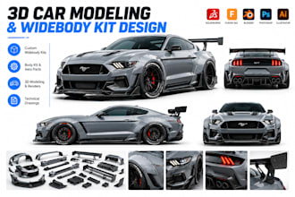 3d car model widebody kit 3d car modeling truck model custom body kit body kit