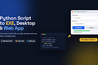 convert python script to exe, desktop or web app