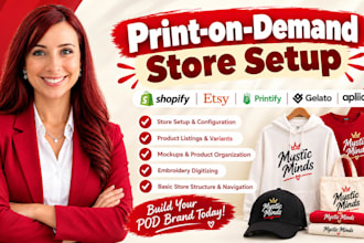 setup shopify pod store embroidery digitize etsy pod shop apliiq printify gelato
